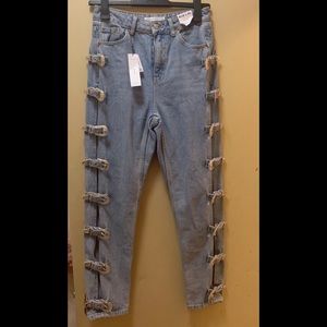 side buckle jeans